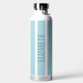 Lichtblaue Streifen mit Namen Trinkflasche (links)