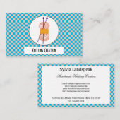 Lichtblaue und beige Karos Muster & Knittern Visitenkarte (Vorne/Hinten)