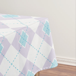 Lichtblaue und Lila Raute Tischdecke