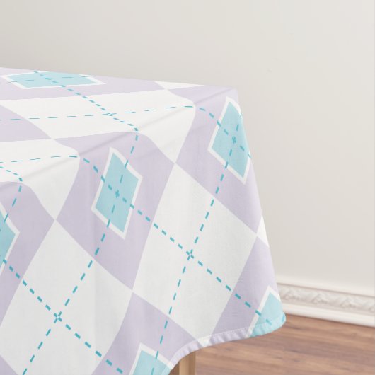 Lichtblaue und Lila Raute Tischdecke (Beispiel)