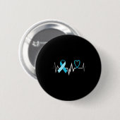 Lichtblauer Kohlenwasserstoff-Hydrocephalus-Bewuss Button (Vorne & Hinten)