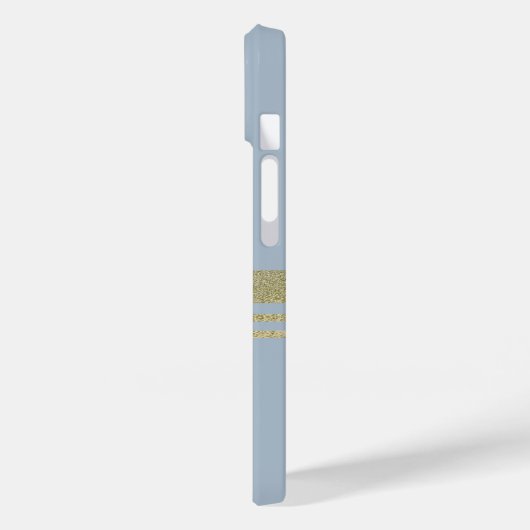 Lichtblauer Medizin Caduceus Imitate Gold Streifen Case-Mate iPhone Hülle (Rückseite / Links)