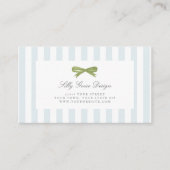 Lichtblauer Streifen mit Bow Delicate Business Car Visitenkarte (Vorderseite)