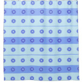 Lichtblaues dunkles blaues Blume-Muster Duschvorhang (Vorderseite)