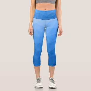 Lichtblaues geometrisches Muster Capri Leggings