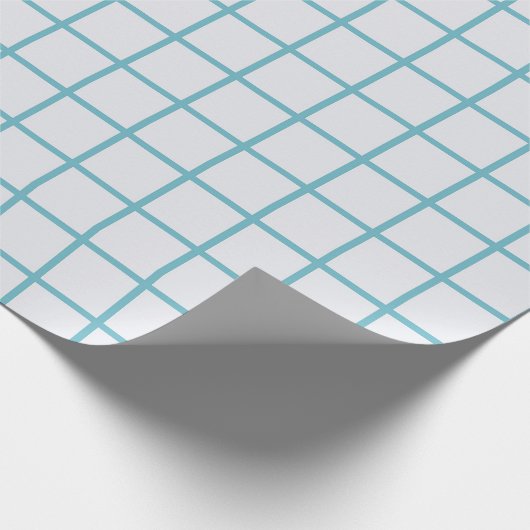 Lichtblaues Gittermuster Geschenkpapier (Ecke)