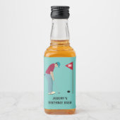 Lichtblaues Golfer Putting Liquor Flasche Etikett (Vorderseite)