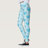 Lichtblaues Herz-Muster Leggings (Links)