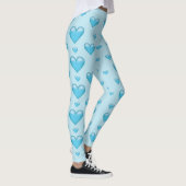 Lichtblaues Herz-Muster Leggings (Rechts)