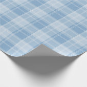 Lichtblaues Kariertes Muster Geschenkpapier (Ecke)