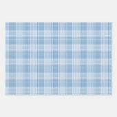 Lichtblaues Kariertes Muster Geschenkpapier Set (Vorderseite)