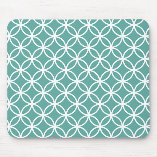 Lichtblaues modernes Zirkularmuster Mousepad (Vorne)