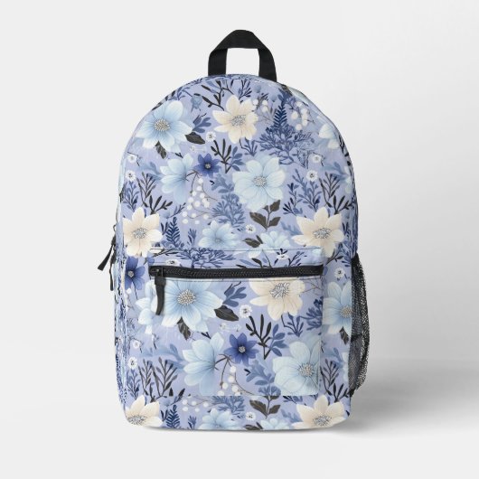 Lichtblaues Muster Bedruckter Rucksack (Vorderseite)