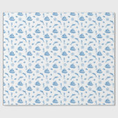 Lichtblaues Nautikdesign - Geschenkpapier (Flach)