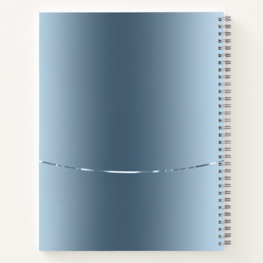 Lichtblaues, robustes Stahlschminkmodell Notizblock (Rückseite)