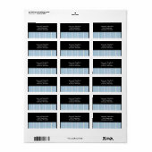 Lichtblaues Streifenmuster Adressaufkleber (Vorne)