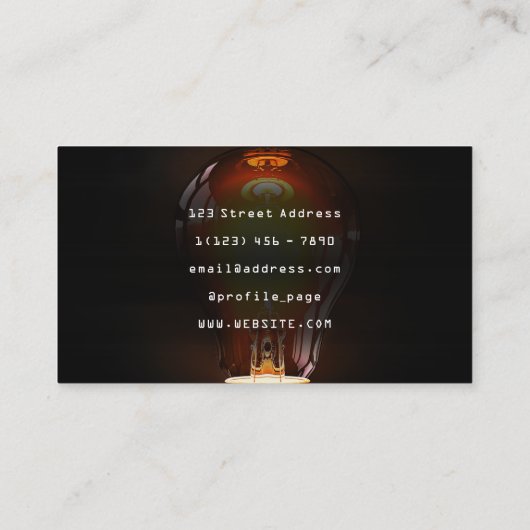 Lichtblitzabdeckung elektrisch visitenkarte (Rückseite)