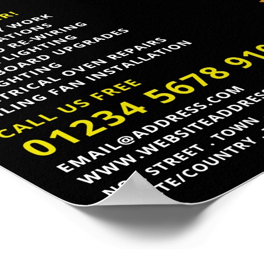 Lichtblitzdesign, elektrische Werbung Poster (Ecke)