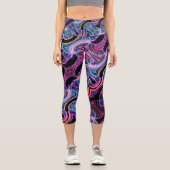 Lichtbogenfluft Muster Capri Leggings (Vorderseite)