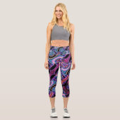 Lichtbogenfluft Muster Capri Leggings (Vorderseite)