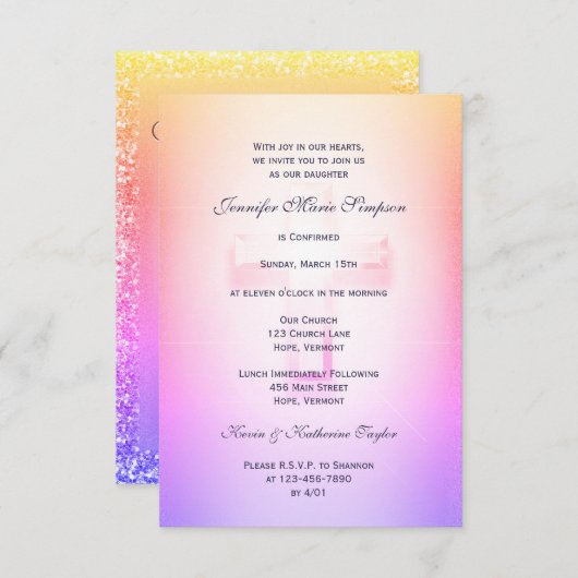 Lichtbogenkreuz Einladung (Vorne/Hinten)