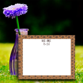 Lichtbraune Muster natürliche Blume Notizblock