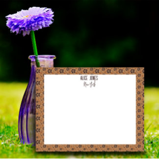 Lichtbraune Muster natürliche Blume Notizblock