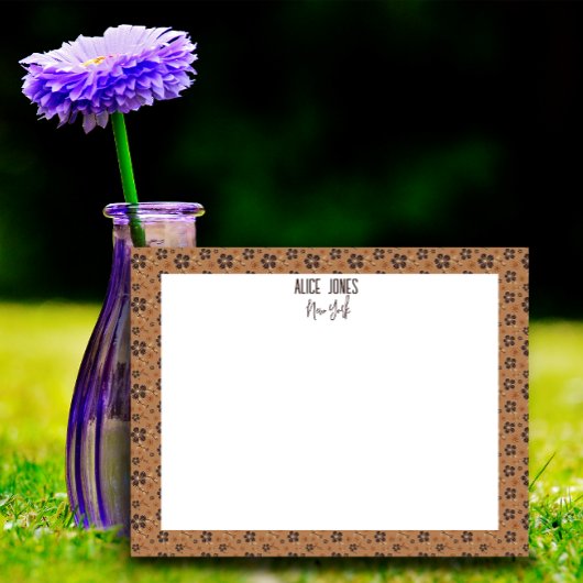 Lichtbraune Muster natürliche Blume Notizblock