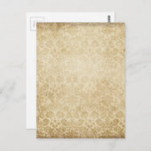 Lichtbraune, verblasste Damaskus-Muster Postkarte (Vorne/Hinten)