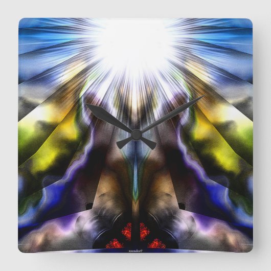 Lichtbruch Quadratische Wanduhr (Vorderseite)