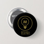 LICHTBULBONOGRAM-LOGO auf SCHWARZ für ELEKTRIKANE Button (Vorne & Hinten)
