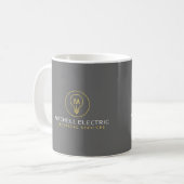 LICHTBULBONOGRAMM-LOGO für ELEKTRIKANE Kaffeetasse (Vorderseite Links)