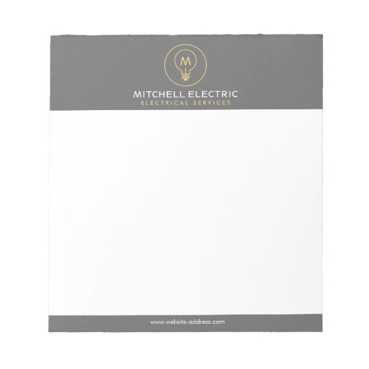 LICHTBULBONOGRAMM-LOGO für ELEKTRIKANE Notizblock (Vorderseite)