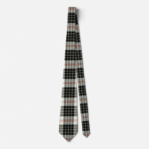Lichtcreme, Schwarz und Krimson-Tartan-Muster Krawatte