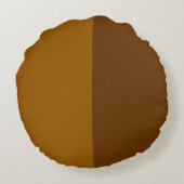 Lichtdunkelbraune Teil Halbseitengestaltung Rundes Kissen (Rückseite)