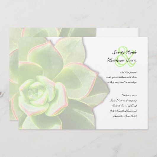 Lichtdurchlässige grüne saftige einladung (Vorne/Hinten)