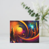 Lichtdurchlässige Portalfarbenabstraktionsstadt Postkarte (Stehend Vorderseite)