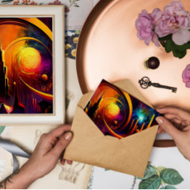 Lichtdurchlässige Portalfarbenabstraktionsstadt Postkarte