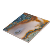 Lichtdurchlässiger aquamariner u. Rost-Achat Fliese (Seite)