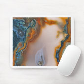 Lichtdurchlässiger aquamariner u. Rost-Achat Mousepad (Mit Mouse)