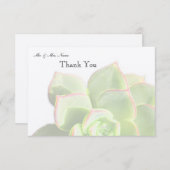 Lichtdurchlässiger grüner Succulent danken Ihnen Dankeskarte (Vorne/Hinten)