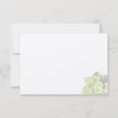 Lichtdurchlässiger grüner Succulent danken Ihnen Dankeskarte (Rückseite)