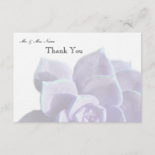 Lichtdurchlässiger lila Succulent danken Ihnen Dankeskarte