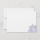 Lichtdurchlässiger lila Succulent danken Ihnen Dankeskarte (Rückseite)