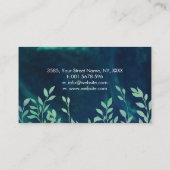 Lichtdurchlässiges aquamarines Blätter auf Visitenkarte (Rückseite)