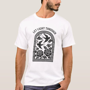 Lichtdurchlässiges Schwalben-Panel-T-Shirt T-Shirt