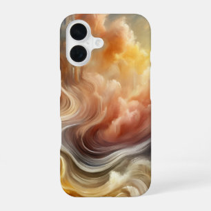 Lichte Flüstern goldener abstrakter Wolkenfluss iPhone 16 Hülle