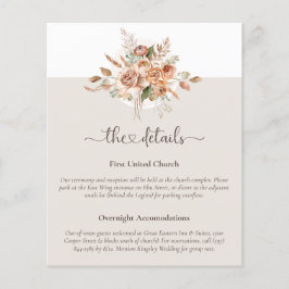 LichtEarth Tone Floral Wedding Details Umschließun Flyer