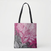 Lichteffekt Floral Leaf Fuschia, schwarz und weiß Tasche (Vorderseite)