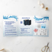 Lichteinfachtes Wasser - Faltkarte mit drei Buchst Dreifach Gefaltete Karte (Innenseite)